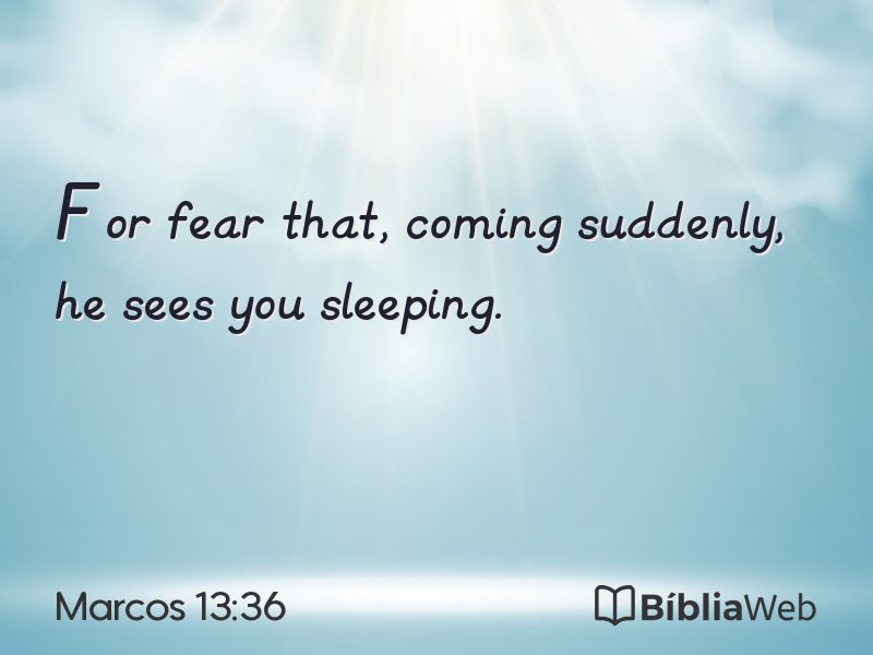 Marcos 13:36 em imagem para compartilhar