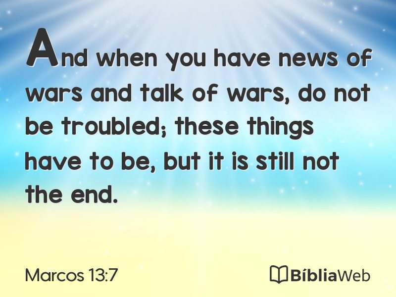 Marcos 13:7 em imagem para compartilhar