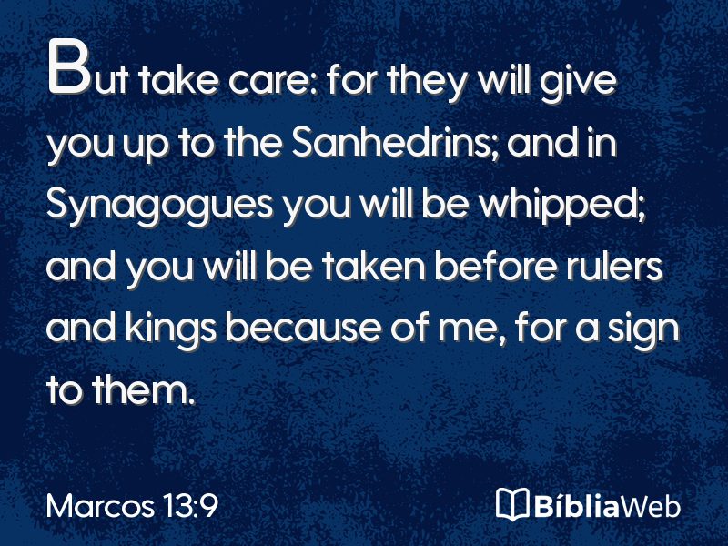 Marcos 13:9 em imagem para compartilhar