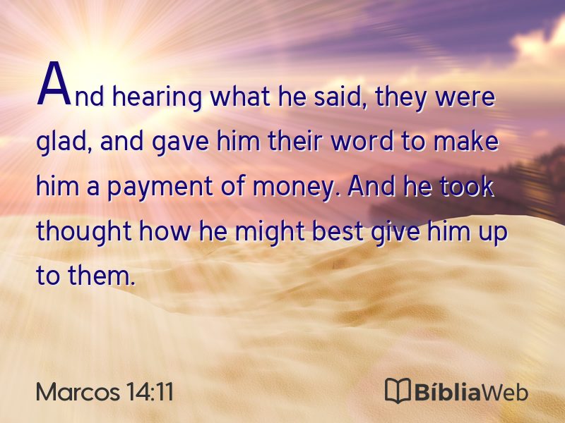 Marcos 14:11 em imagem para compartilhar