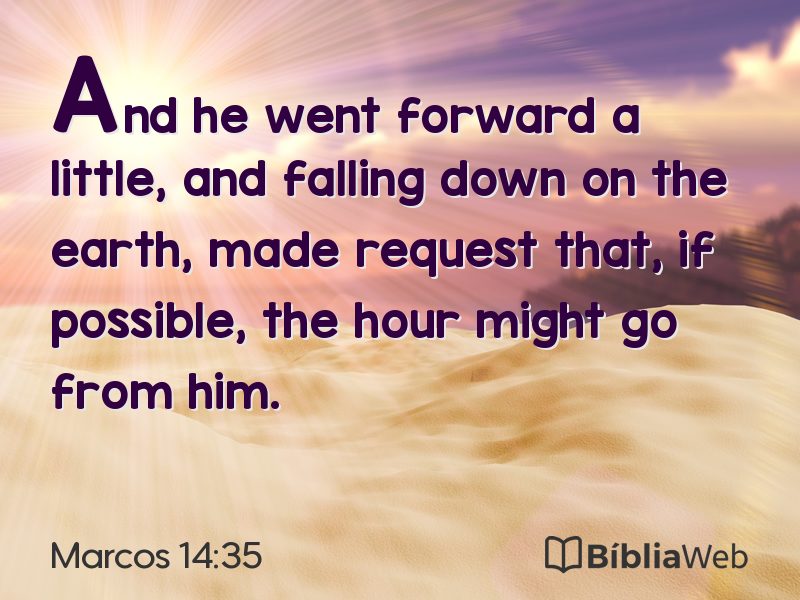 Marcos 14:35 em imagem para compartilhar