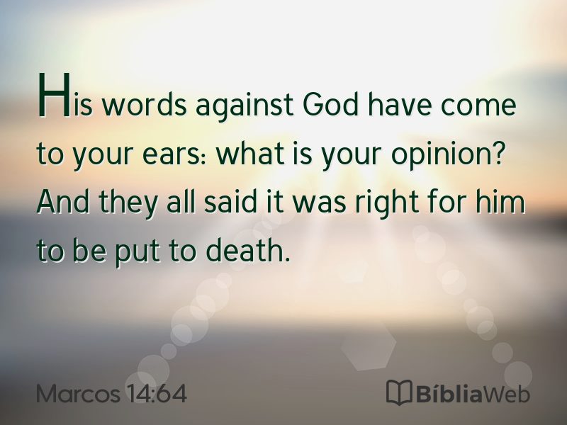 Marcos 14:64 em imagem para compartilhar