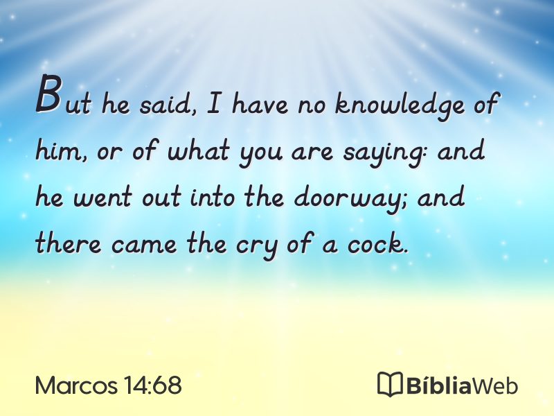 Marcos 14:68 em imagem para compartilhar