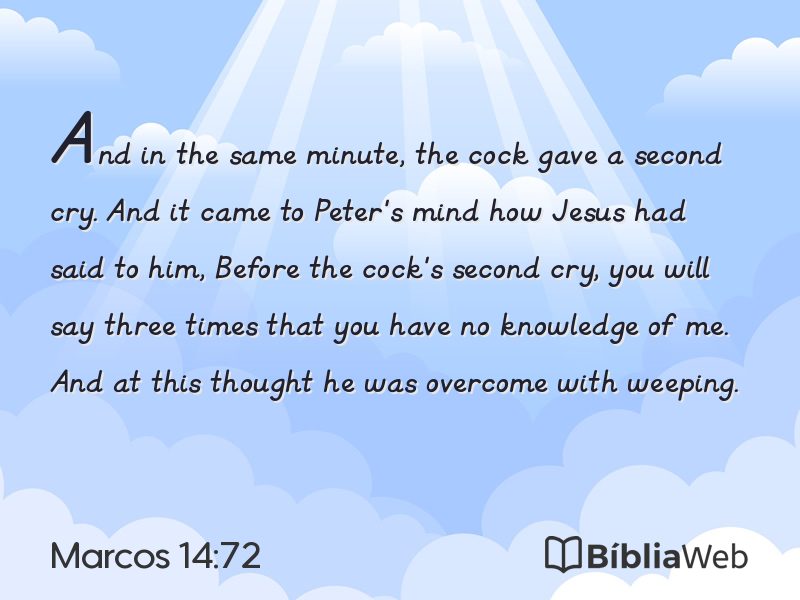 Marcos 14:72 em imagem para compartilhar