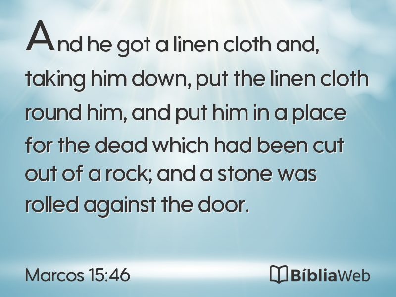 Marcos 15:46 em imagem para compartilhar