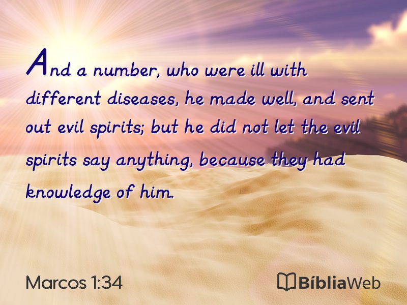Marcos 1:34 em imagem para compartilhar