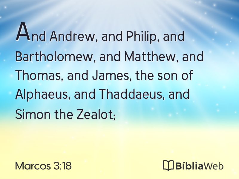 Marcos 3:18 em imagem para compartilhar