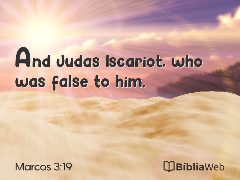 Marcos 3:19 em imagem para compartilhar
