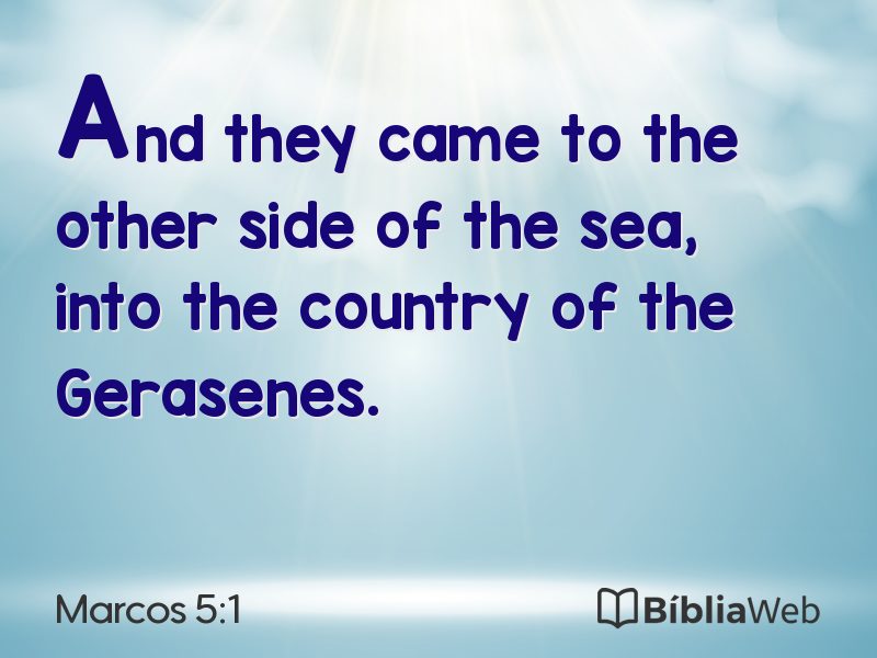Marcos 5:1 em imagem para compartilhar