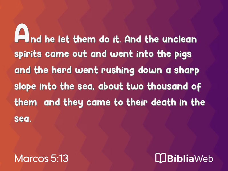 Marcos 5:13 em imagem para compartilhar