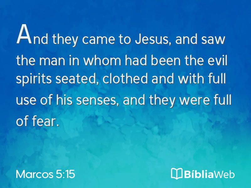 Marcos 5:15 em imagem para compartilhar