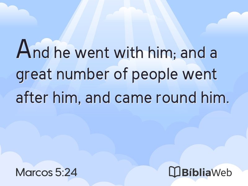 Marcos 5:24 em imagem para compartilhar
