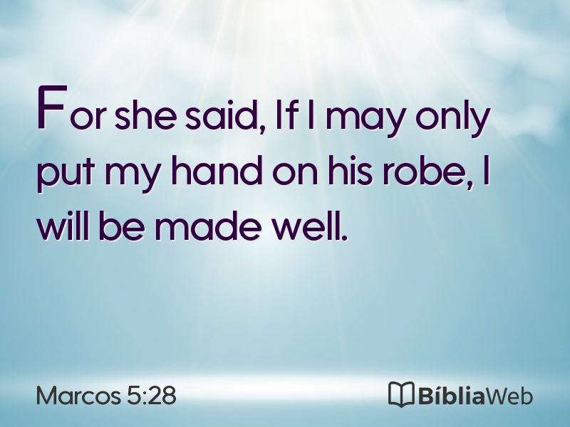 Marcos 5:28 em imagem para compartilhar