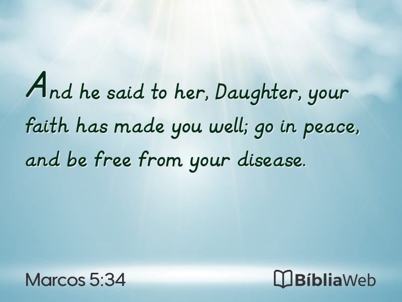 Marcos 5:34 em imagem para compartilhar