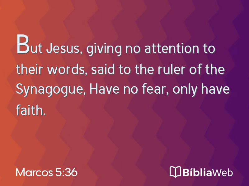 Marcos 5:36 em imagem para compartilhar