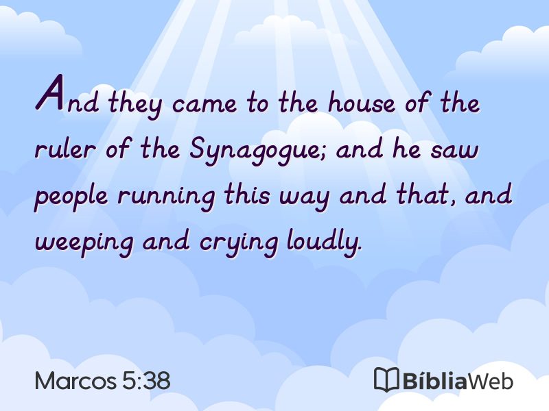 Marcos 5:38 em imagem para compartilhar