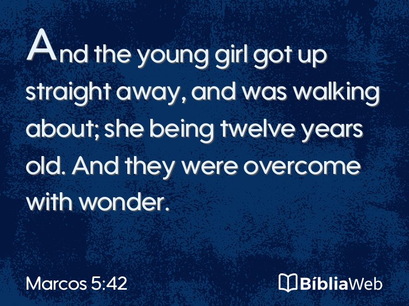 Marcos 5:42 em imagem para compartilhar
