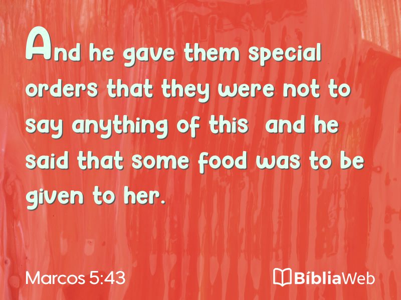 Marcos 5:43 em imagem para compartilhar