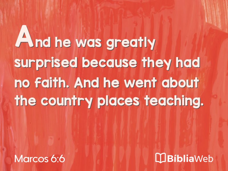 Marcos 6:6 em imagem para compartilhar