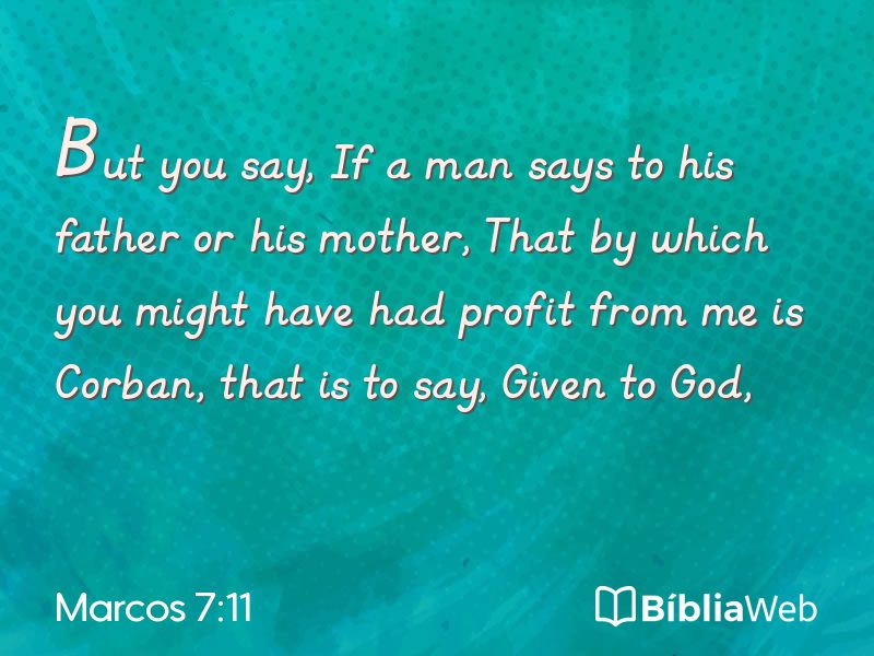 Marcos 7:11 em imagem para compartilhar
