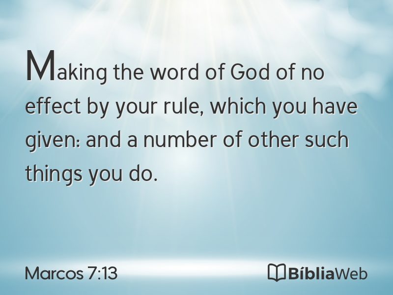 Marcos 7:13 em imagem para compartilhar