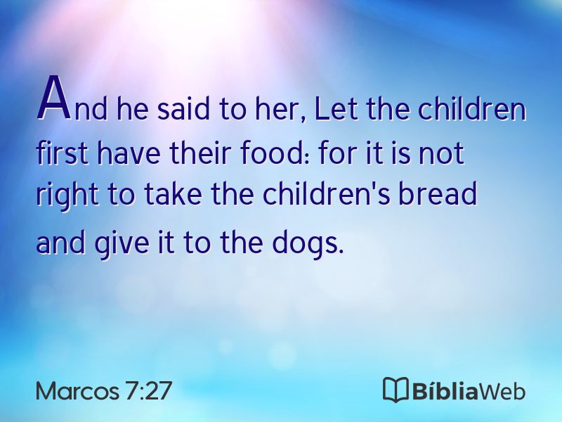 Marcos 7:27 em imagem para compartilhar