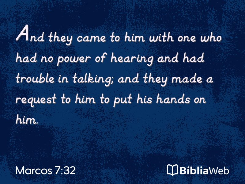 Marcos 7:32 em imagem para compartilhar