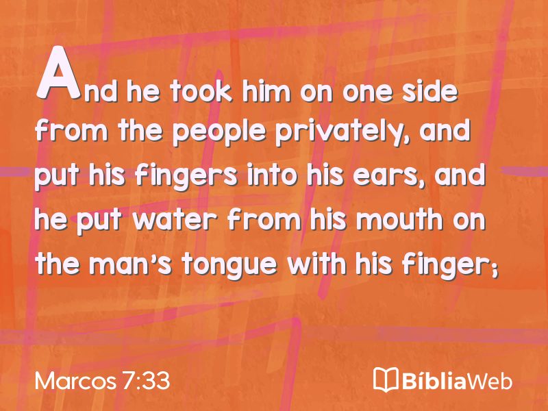 Marcos 7:33 em imagem para compartilhar