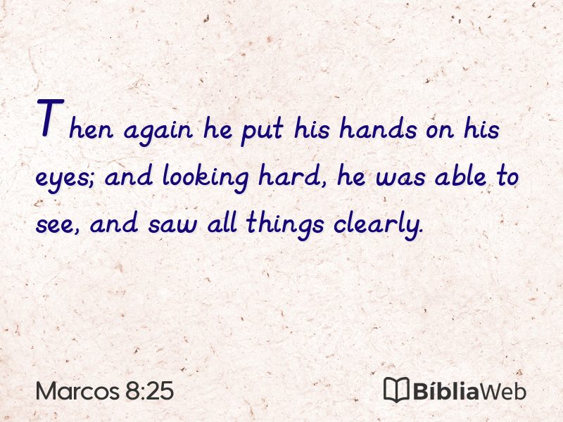 Marcos 8:25 em imagem para compartilhar