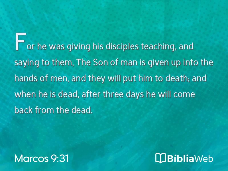 Marcos 9:31 em imagem para compartilhar