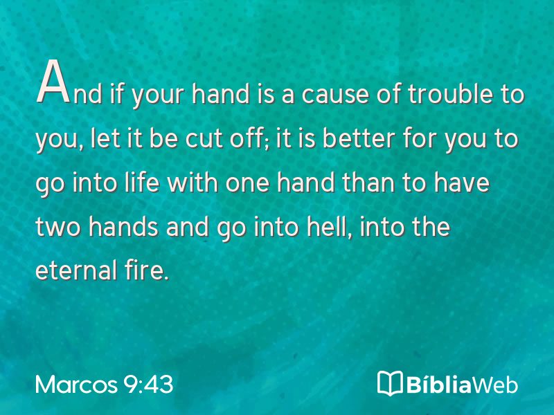 Marcos 9:43 em imagem para compartilhar