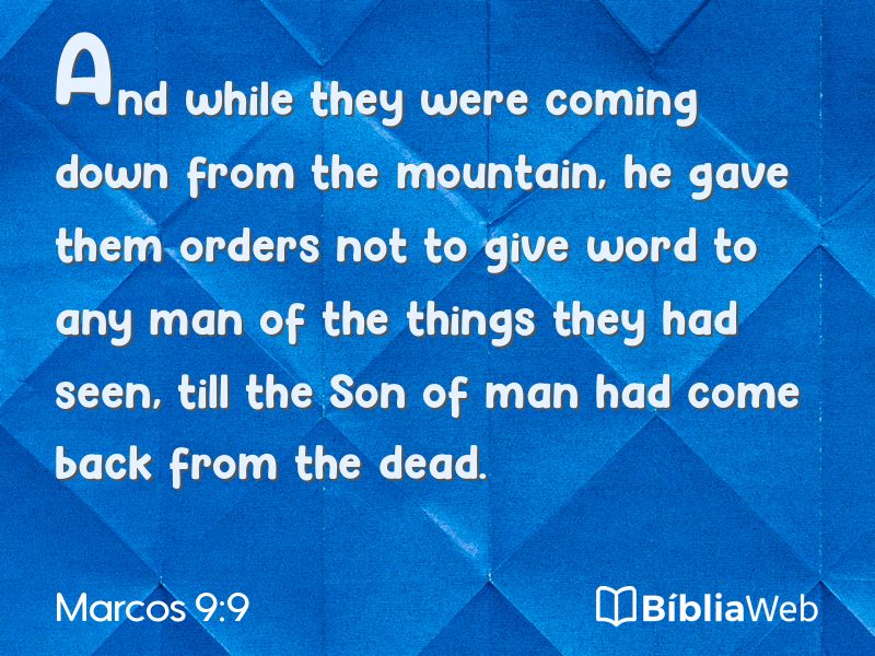 Marcos 9:9 em imagem para compartilhar