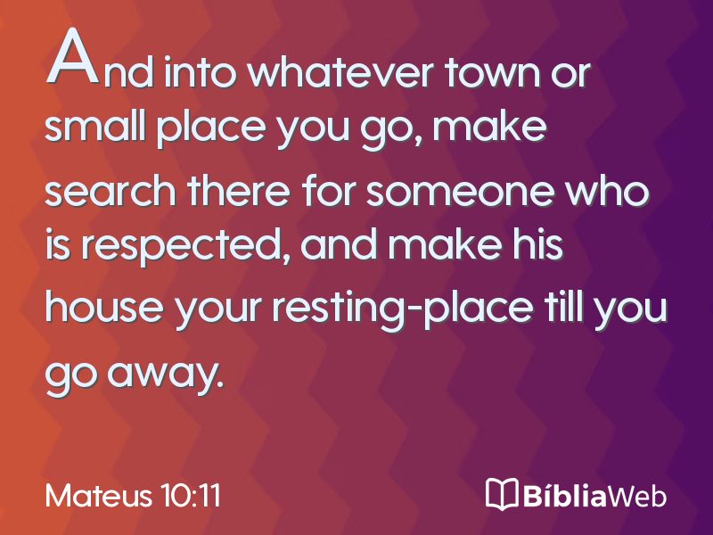 Mateus 10:11 em imagem para compartilhar