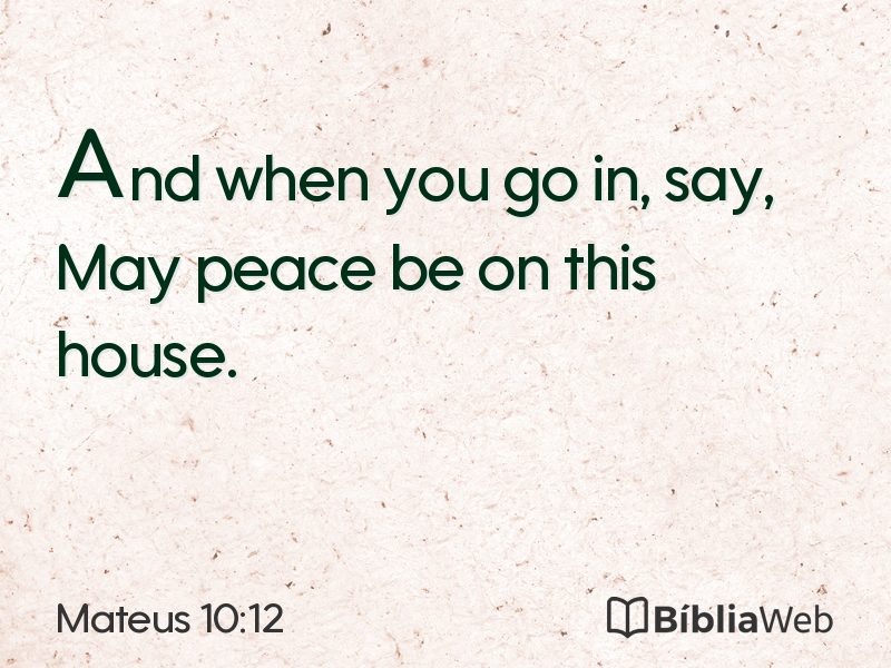 Mateus 10:12 em imagem para compartilhar
