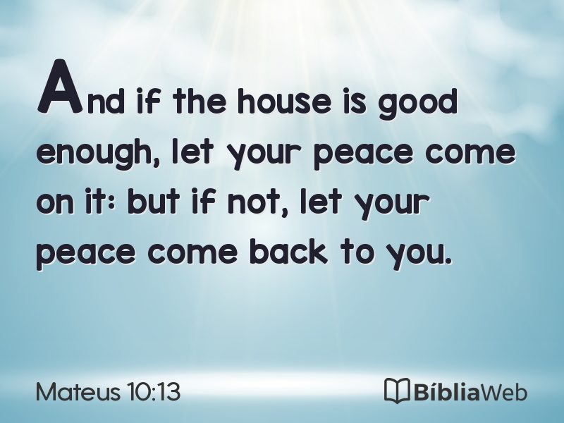 Mateus 10:13 em imagem para compartilhar