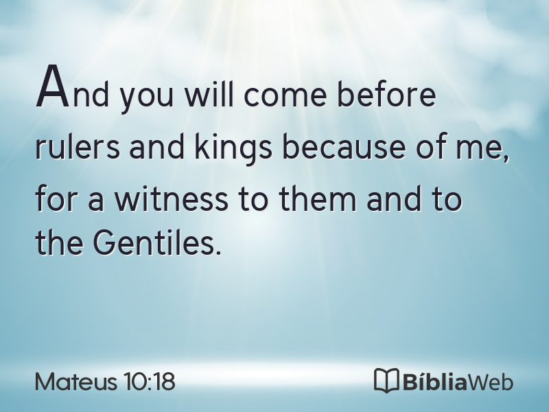 Mateus 10:18 em imagem para compartilhar
