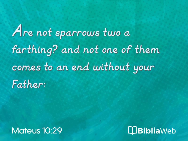 Mateus 10:29 em imagem para compartilhar