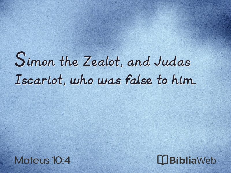 Mateus 10:4 em imagem para compartilhar