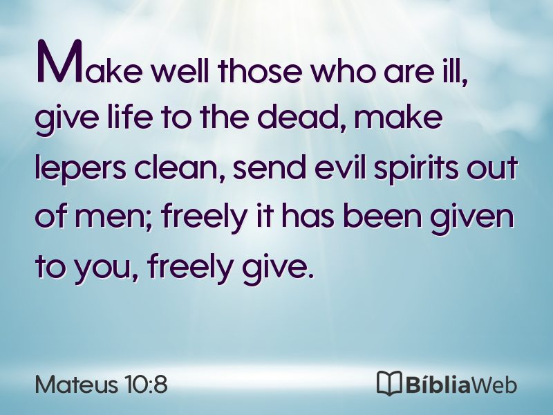Mateus 10:8 em imagem para compartilhar