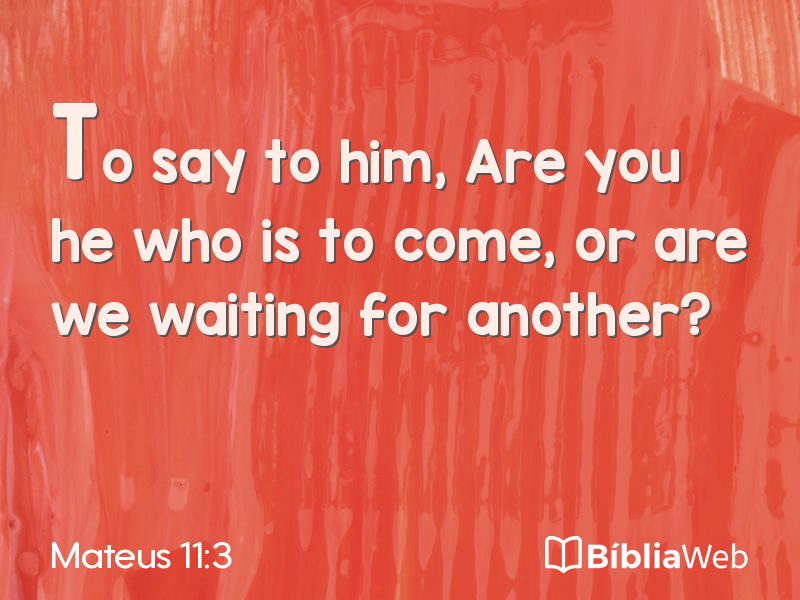 Mateus 11:3 em imagem para compartilhar