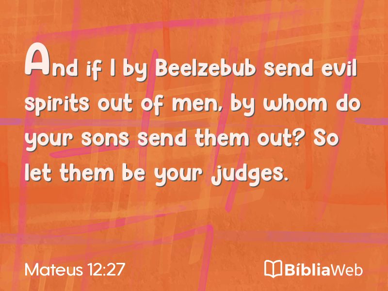 Mateus 12:27 em imagem para compartilhar
