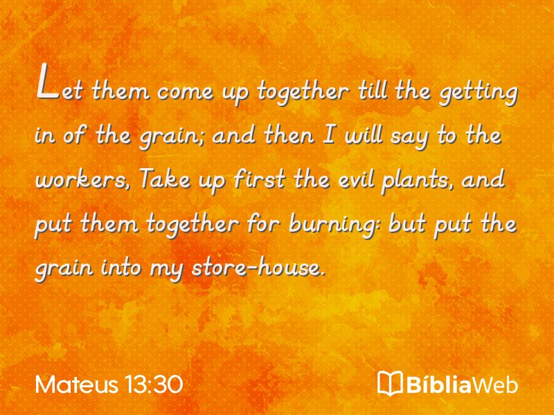 Mateus 13:30 em imagem para compartilhar