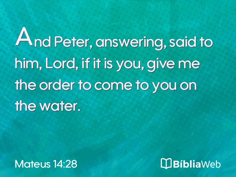 Mateus 14:28 em imagem para compartilhar