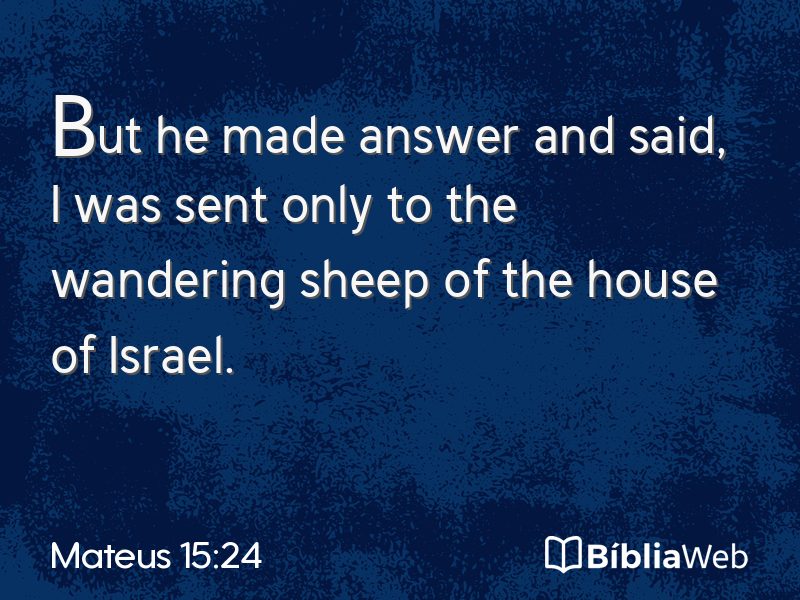 Mateus 15:24 em imagem para compartilhar