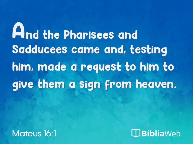 Mateus 16:1 em imagem para compartilhar