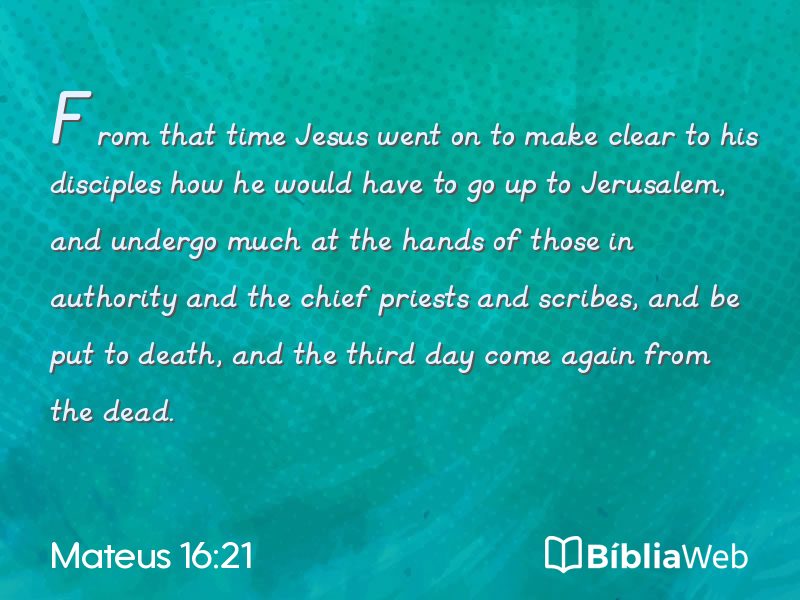 Mateus 16:21 em imagem para compartilhar