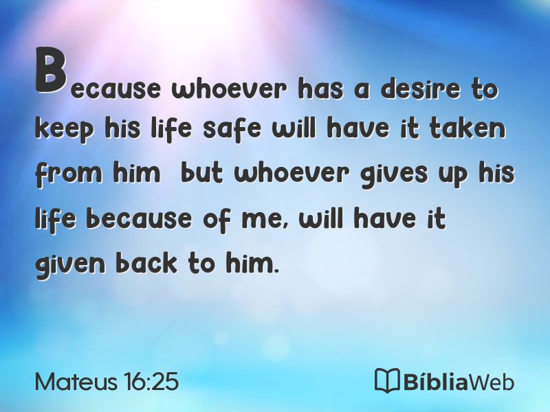 Mateus 16:25 em imagem para compartilhar