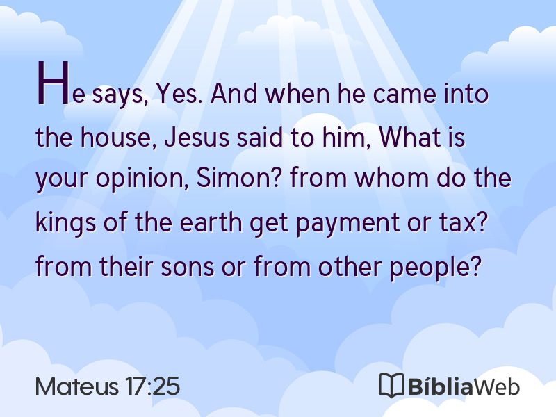 Mateus 17:25 em imagem para compartilhar
