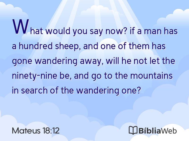 Mateus 18:12 em imagem para compartilhar
