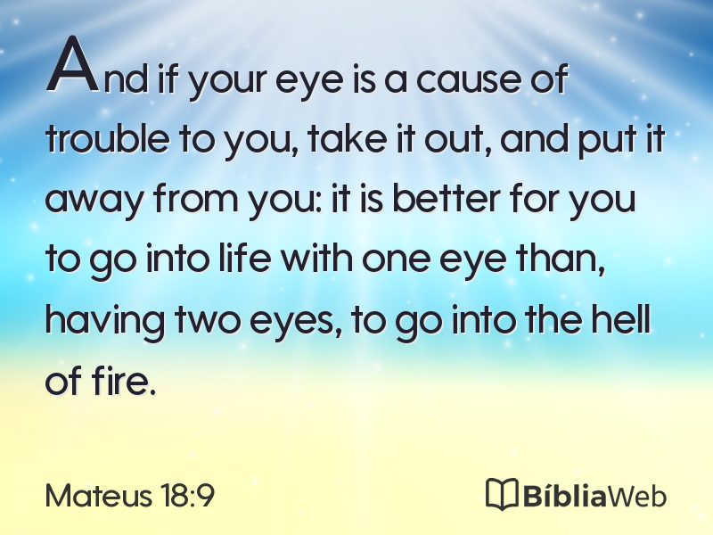 Mateus 18:9 em imagem para compartilhar
